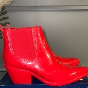 Sam Edelman Red Ankle Booties with Western Flair